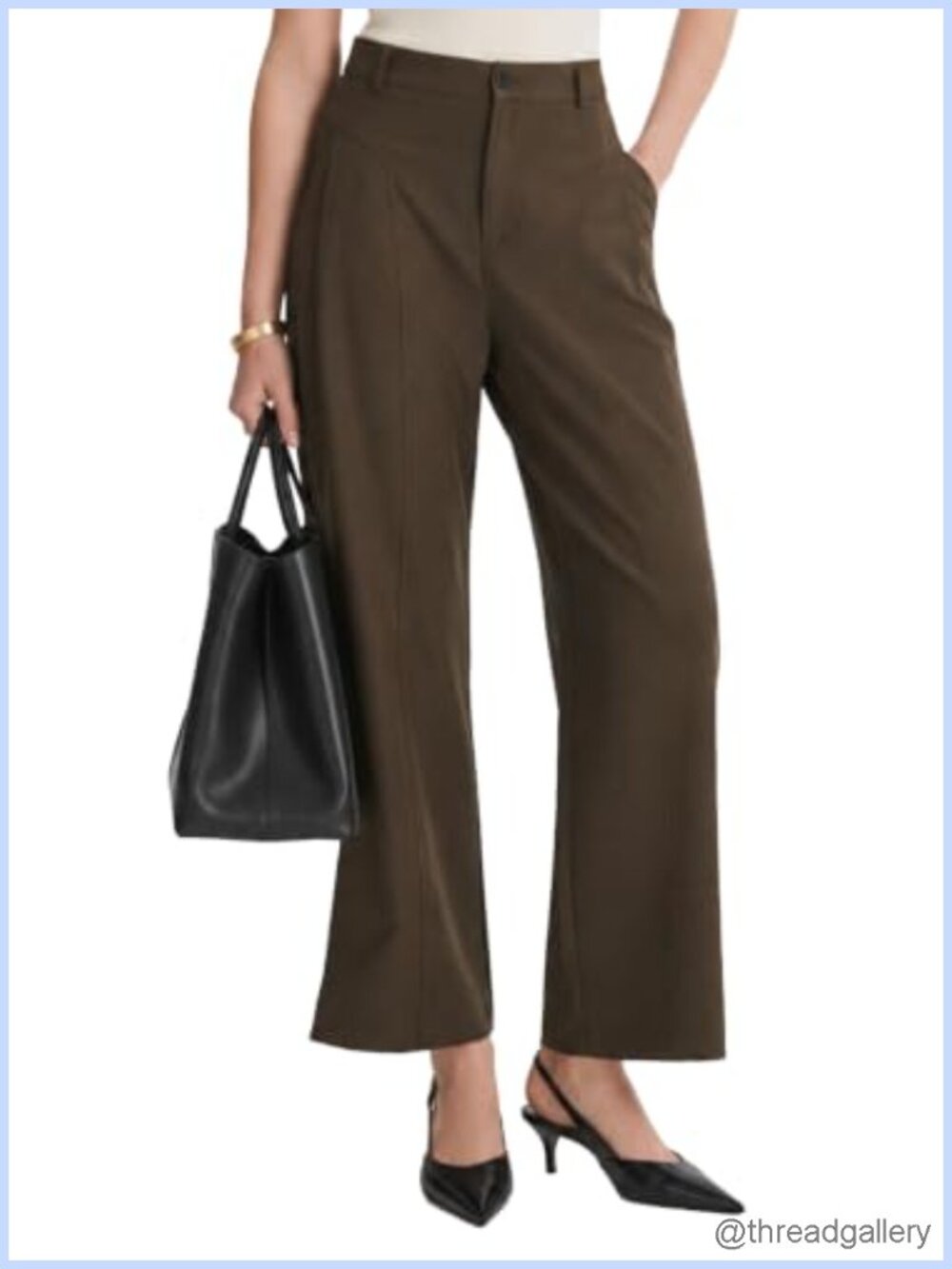 Straight Leg Dress Pants High Rise Trousers Work Slacks